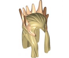 Minifigure, Hair Long with Medium Nougat Spikes and Light Nougat Elf Ears Pattern