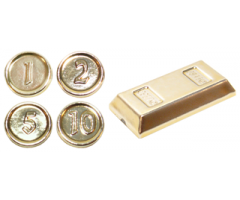 Minifigure, Utensil Coins and Ingot / Bar, 5 in Bag (Multipack)