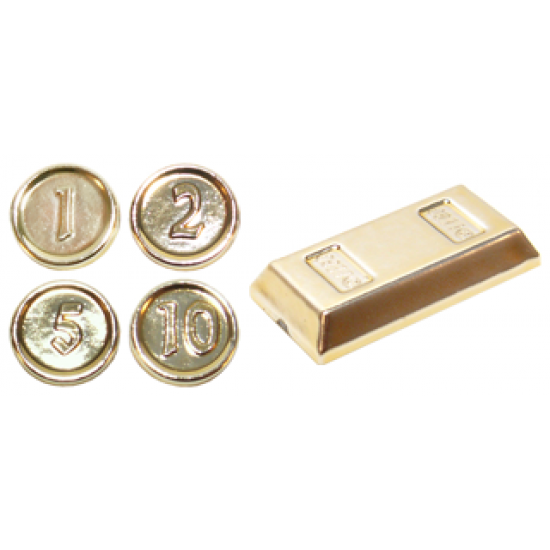 Minifigure, Utensil Coins and Ingot / Bar, 5 in Bag (Multipack)