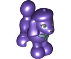 Dog, Friends, Poodle with Black and Metallic Blue Bow, Eyes, Nose and Mouth Pattern