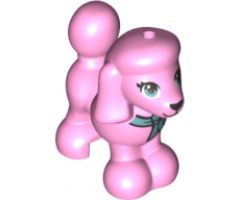 Dog, Friends, Poodle with Black and Metallic Blue Bow, Eyes, Nose and Mouth Pattern