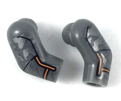 Arm, (Matching Left and Right) Pair with Silver Camo, Orange Stripes Pattern
