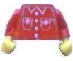 Torso Town Shirt with 4 Buttons and 2 Pockets Pattern (Sticker) / Red Arms / Yellow Hands