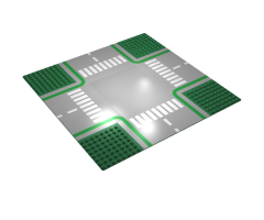 Baseplate, Road 32 x 32 8-Stud Crossroads with Road Pattern