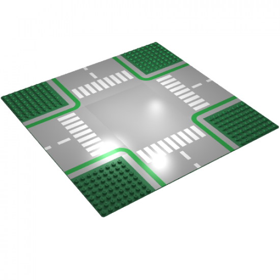 Baseplate, Road 32 x 32 8-Stud Crossroads with Road Pattern