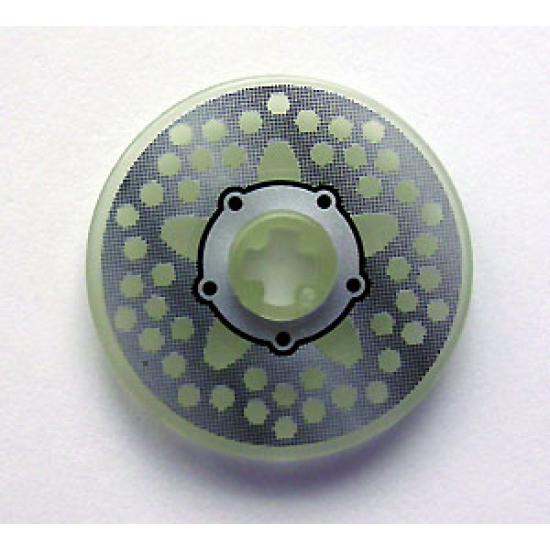 Technic, Disk 3 x 3 with Disk Brake Silver Hub 5-Bolt Star with Holes-at-Random Pattern (Sticker) - Set 8645