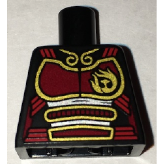 Torso Ninjago Female Dark Red Samurai Armor with Gold Phoenix Pattern