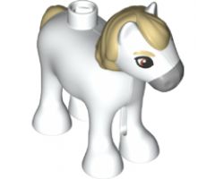Duplo, Animal Horse Baby Foal Pony with Tan Eyebrows, Mane and Tail Pattern (Maximus)