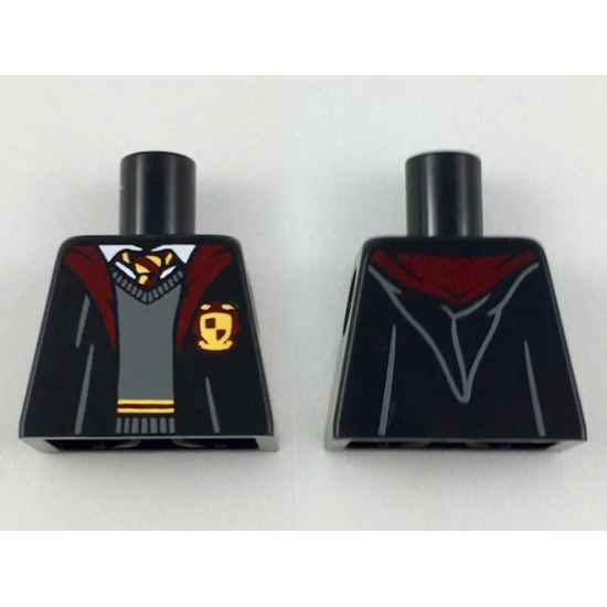 Torso Gryffindor Robe over Dark Bluish Gray Sweater, Dark Red and Bright Light Orange Tie and Trim Pattern