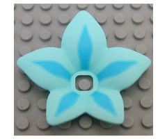 Clikits, Icon Accent Plastic Flower 6 x 6 x 2/3 with Sky Blue Highlights Pattern