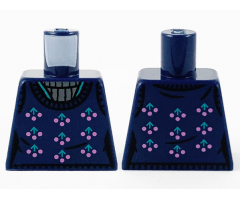 Torso Female Sweater with Dark Pink and Dark Turquoise Berries and Dark Bluish Gray Collar Pattern