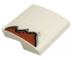 Slope, Curved 2 x 2 with Rust Pattern on Left (Sticker) - Set 10274