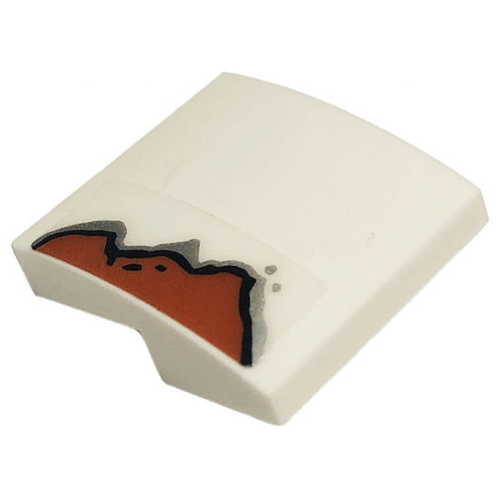 Slope, Curved 2 x 2 with Rust Pattern on Left (Sticker) - Set 10274