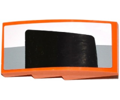 Slope, Curved 4 x 2 with White and Light Bluish Gray Stripes and Half Black Rear Window Pattern Model Right Side (Sticker) - Set 75912