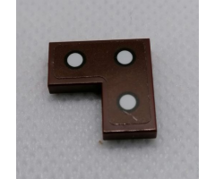 Tile 2 x 2 Corner with Black Outlined 3 White Dots Pattern (Sticker) - Set 75977