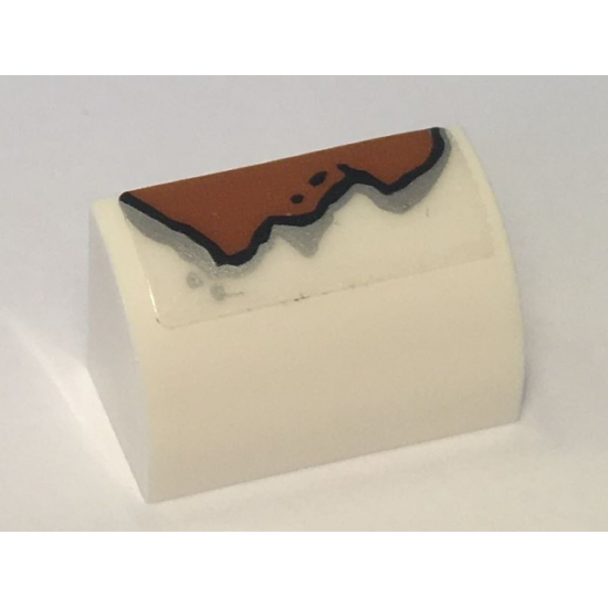 Slope, Curved 1 x 2 x 1 with Rust Pattern (Sticker) - Set 10274