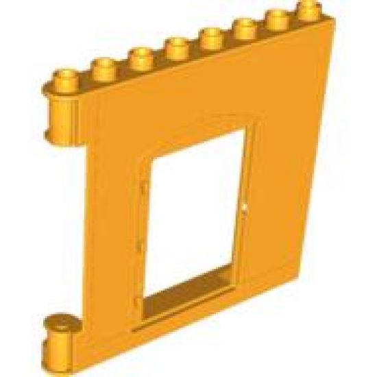 Duplo, Building Wall 1 x 8 x 6 Hinge on Left with Door Opening and Mail Horn and Message Board Pattern