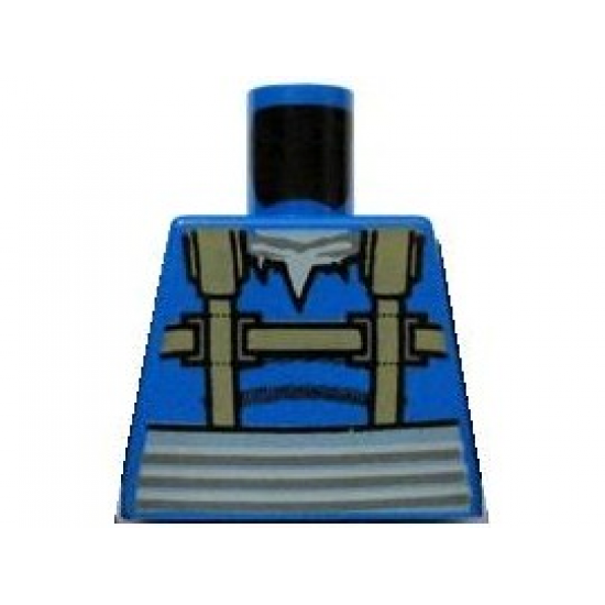Torso Dark Tan Straps over Torn Shirt, Light Bluish Gray Belt and Ponytail on Back Pattern (SW Turk Falso)
