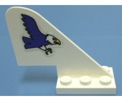 Tail with Rounded Top, Blue Eagle Pattern on Both Sides (Stickers) - Sets 6345 / 6615