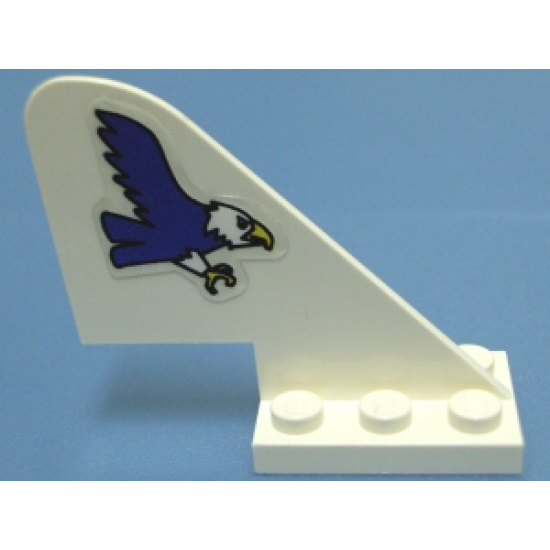 Tail with Rounded Top, Blue Eagle Pattern on Both Sides (Stickers) - Sets 6345 / 6615