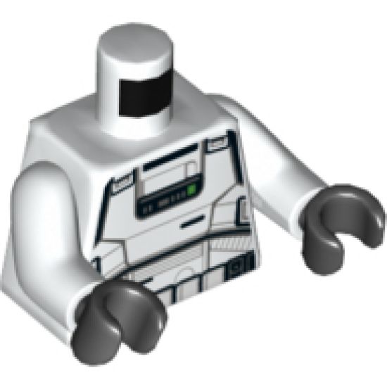 Torso SW Imperial Patrol Trooper Armor Pattern / White Arms / Black Hands