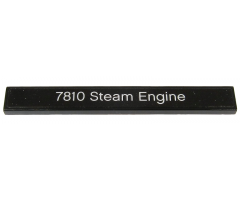 Tile 1 x 8 with Silver '7810 Steam Engine' on Black Background Pattern (Sticker) - Set 40370