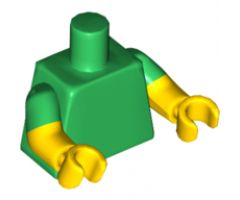 Torso Plain / Yellow Arms with Green Short Sleeves Pattern / Yellow Hands