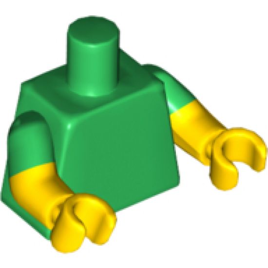 Torso Plain / Yellow Arms with Green Short Sleeves Pattern / Yellow Hands