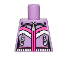 Torso Female Zipper, 2 Zipper Pockets and Pink and White Stripes Pattern