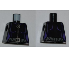 Torso Batman Purple Female Outline, Ring Zipper Pull, Gray Belt Pattern
