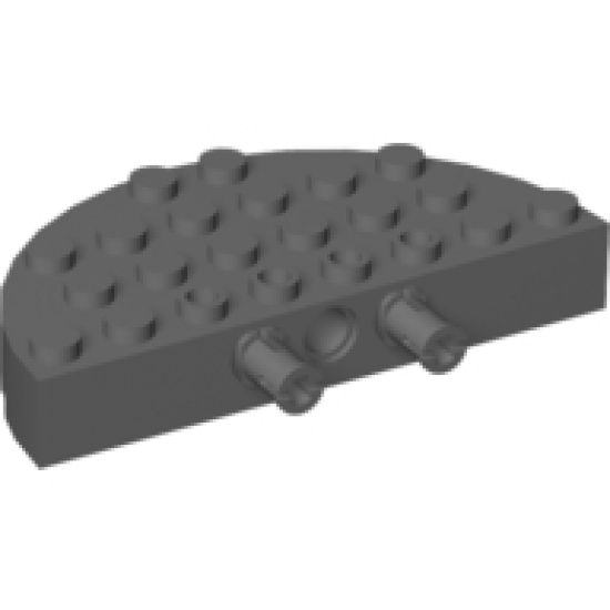 Brick, Round Corner 4 x 8 Full Brick Double with 2 Fixed Rotatable Friction Pins