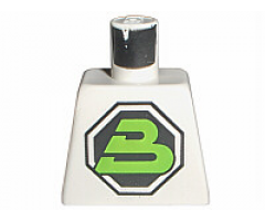 Torso Space Large Black Octagon with Lime Letter 'B' Pattern (Blacktron II)