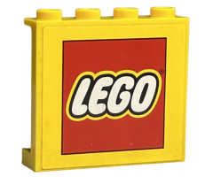 Panel 1 x 4 x 3 with Side Supports - Hollow Studs with Lego Logo Pattern (Sticker) - Set 60097