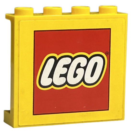 Panel 1 x 4 x 3 with Side Supports - Hollow Studs with Lego Logo Pattern (Sticker) - Set 60097