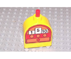 Duplo Brick with Working Ringer Button on Curved Top, Cash Register Pattern