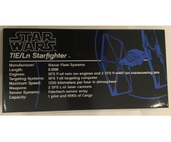 Tile 8 x 16 with Bottom Tubes with TIE/Ln Starfighter Pattern (Sticker) - Set 75095