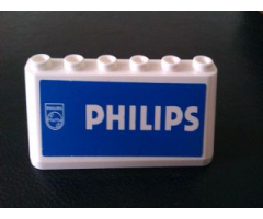 Windscreen 2 x 6 x 2 with 'PHILIPS' on Blue Background Pattern (Sticker) - Set 880002-2 (in Combination with Sets 3308 / 3309)