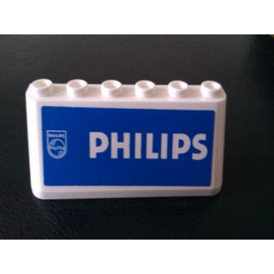 Windscreen 2 x 6 x 2 with 'PHILIPS' on Blue Background Pattern (Sticker) - Set 880002-2 (in Combination with Sets 3308 / 3309)