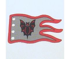 Cloth Flag 8 x 5 Wave with Red Border and Fright Knights Bat Emblem Pattern