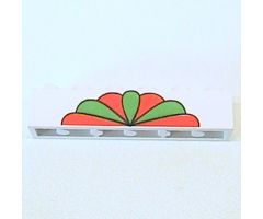 Brick 1 x 6 with Red and Green Petals Pattern