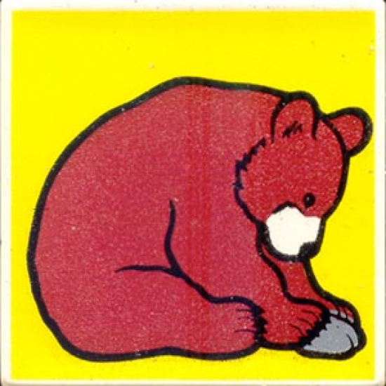Duplo, Tile 2 x 2 x 1 with Brown Bear Mosaic Picture 08 Pattern (Set 1079)