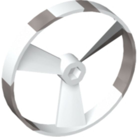 Bionicle Rhotuka Spinner, Marbled Flat Silver Pattern - Without Code on Side