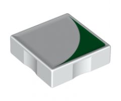 Duplo, Tile 2 x 2 with Shape Green Inverse Quarter Circle Pattern