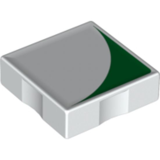 Duplo, Tile 2 x 2 with Shape Green Inverse Quarter Circle Pattern