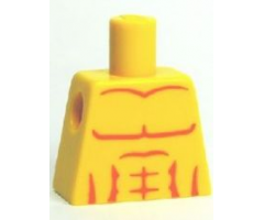 Torso Bare Chest with Muscles Outline Pattern