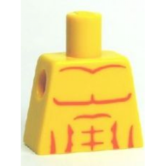 Torso Bare Chest with Muscles Outline Pattern