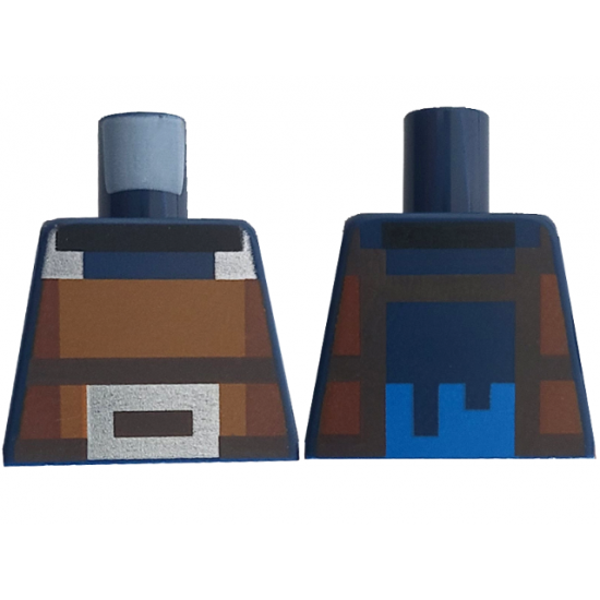 Torso Pixelated Dark Brown, Dark Nougat, Reddish Brown and Silver Pattern