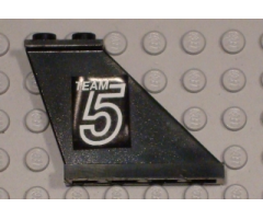 Tail 4 x 1 x 3 with White 'TEAM 5' Pattern on Right Side (Sticker) - Set 5581