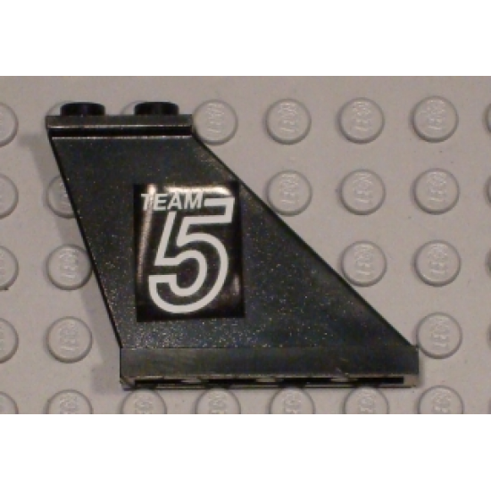 Tail 4 x 1 x 3 with White 'TEAM 5' Pattern on Right Side (Sticker) - Set 5581