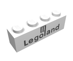 Brick 1 x 4 with Black Legoland Logo Pattern